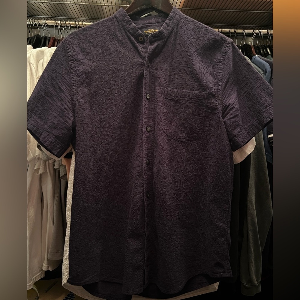 Blue Linen Button Down Shirt